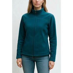 Norheim Fagerheim Fleece Jacket Teal Full Zip Mock Neck Size M